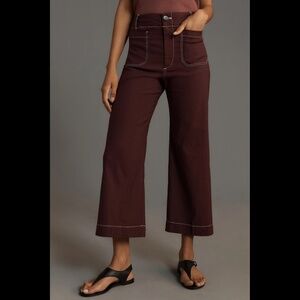 Anthropologie Brown Ankle Cropped Pants